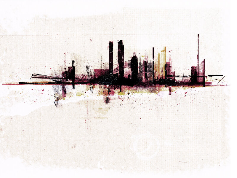 abstract city skyline art