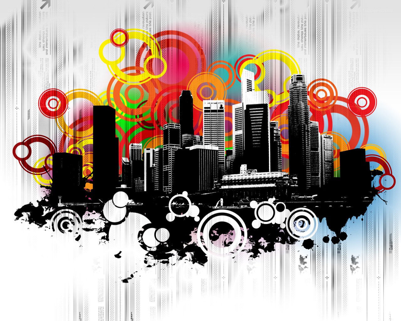 abstract city skyline art