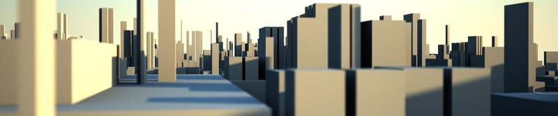 abstract cityscape at sunset