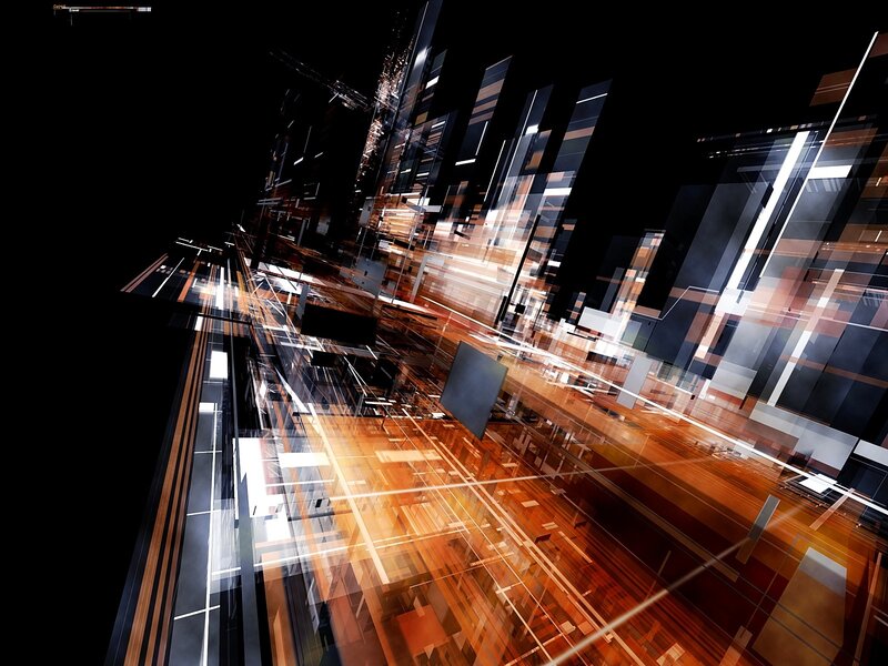 Abstract Cityscape — Black, Dramatic