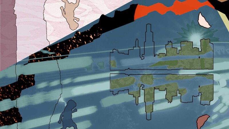 abstract cityscape collage