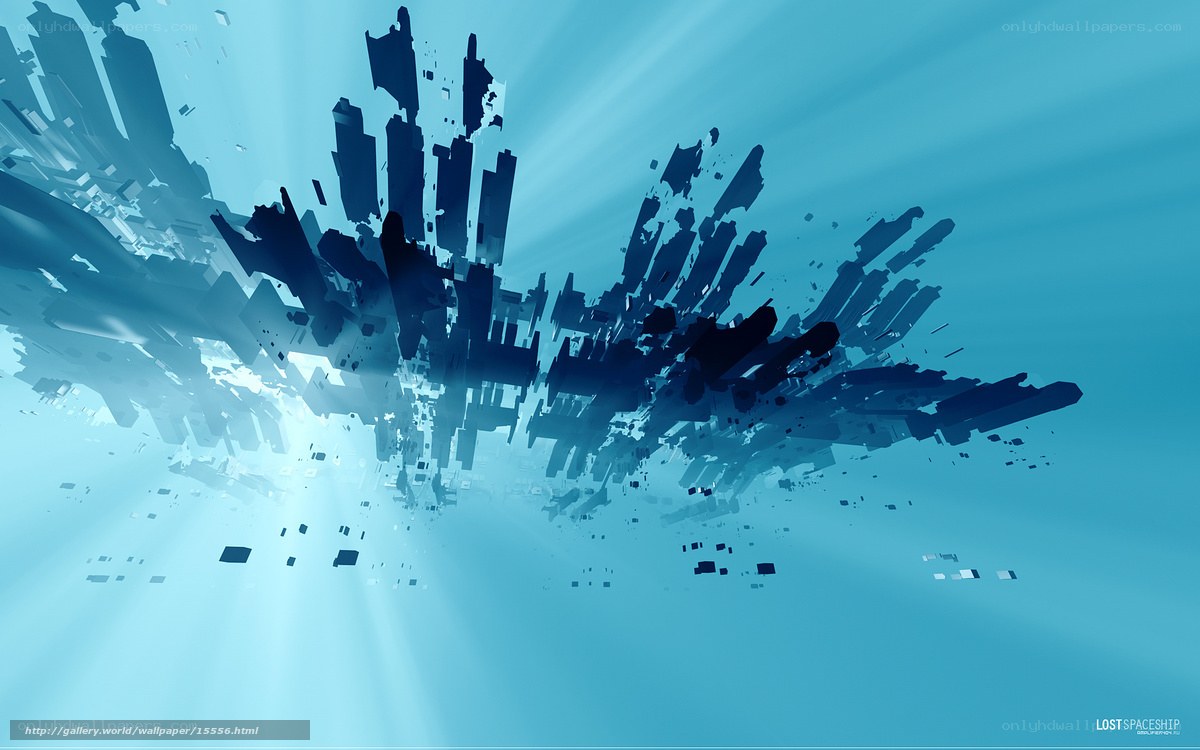 Abstract cityscape in blue