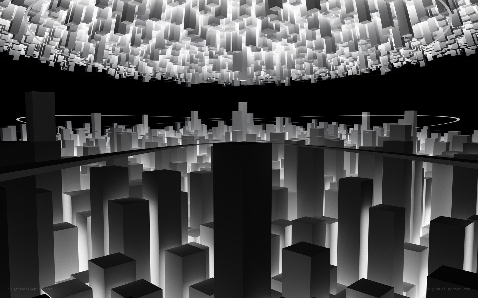 abstract cityscape in monochrome