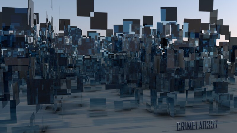 Abstract Cityscape of Cubes