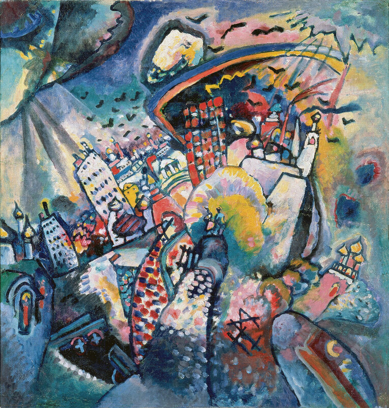 Abstract cityscape painting