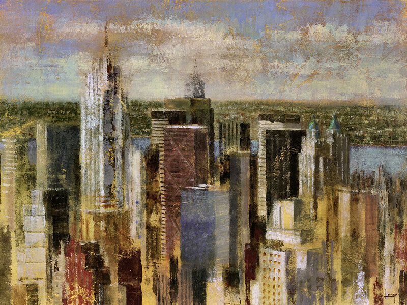 Abstract Cityscape Painting — Yellow