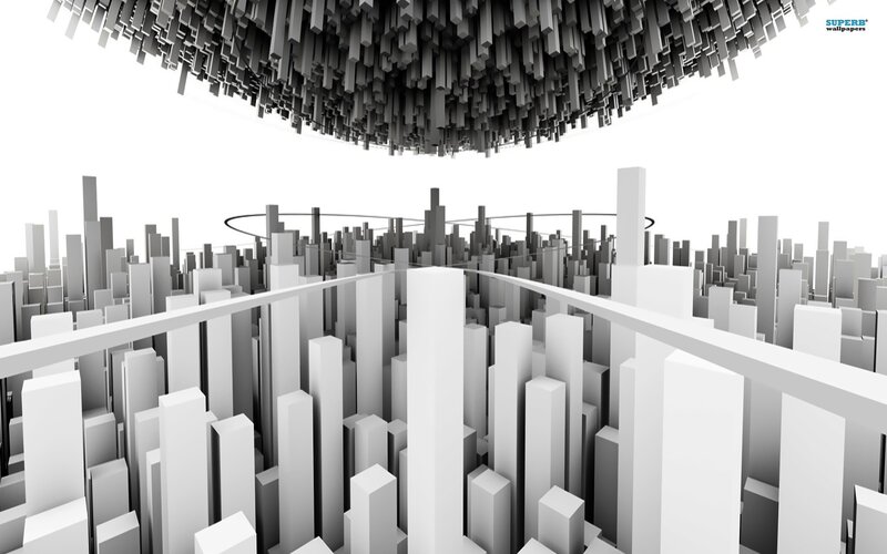 Abstract Cityscape — White