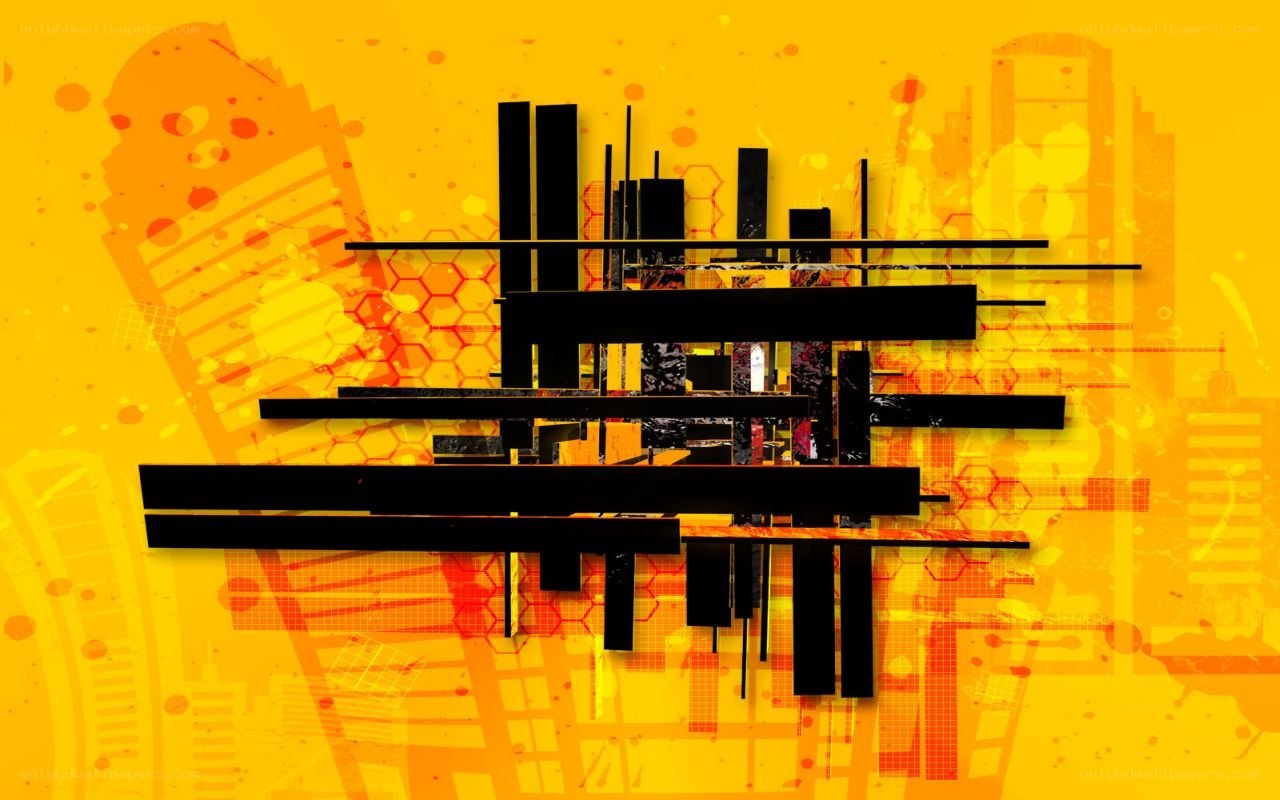 abstract cityscape with black lines