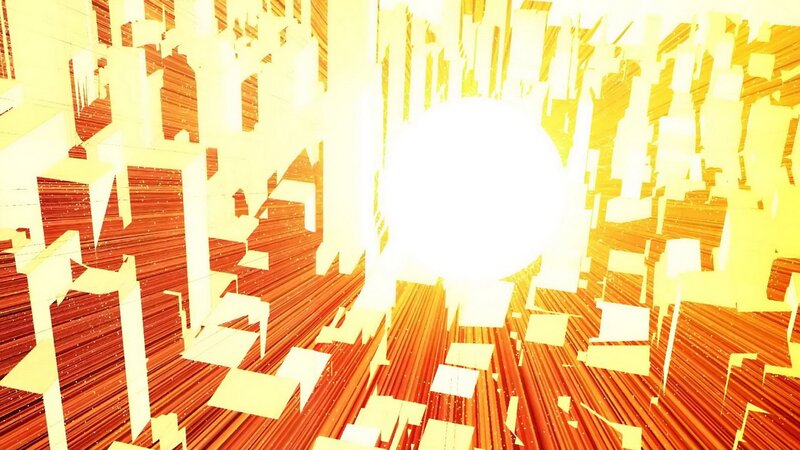 abstract cityscape with bright light