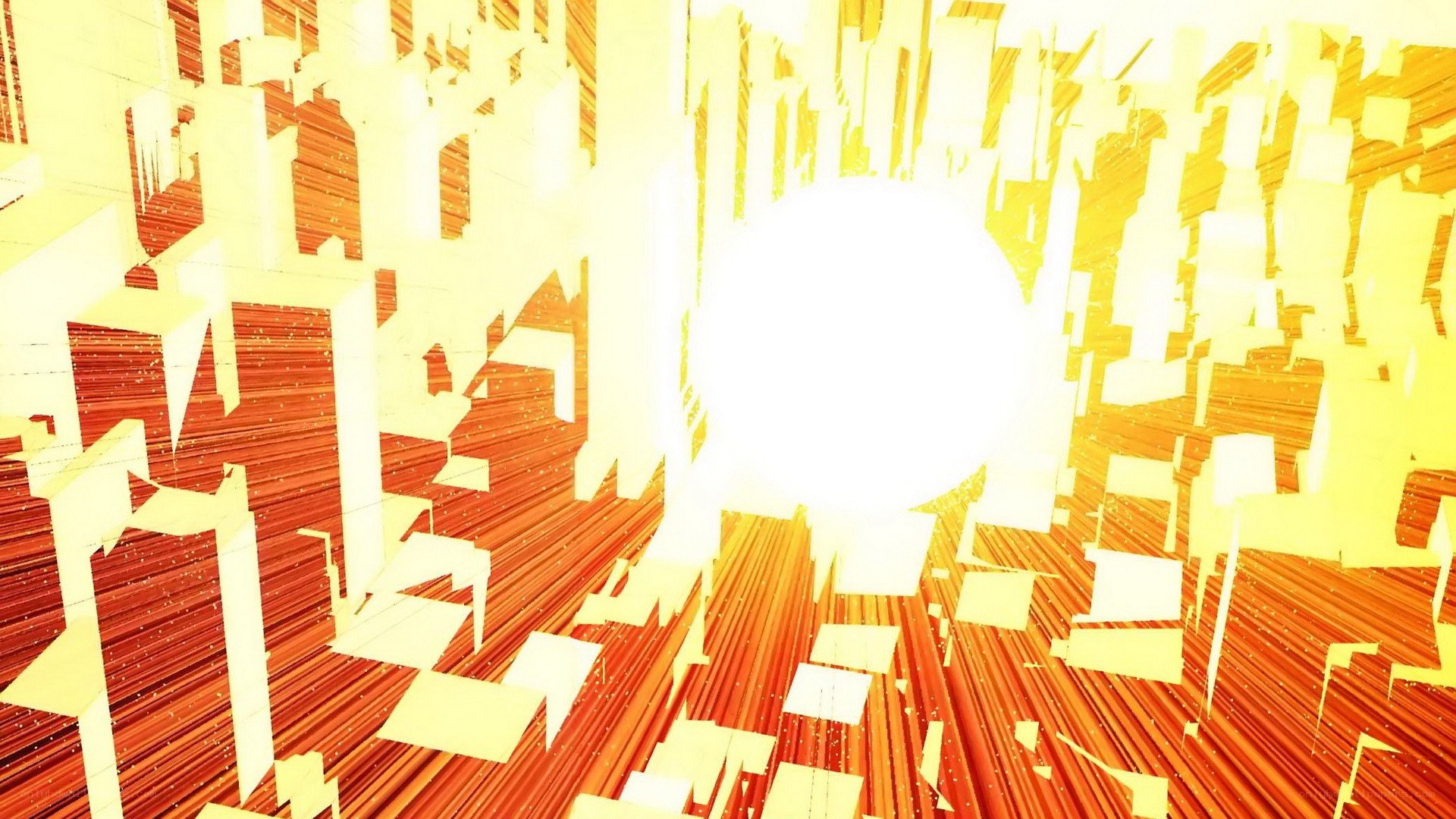 abstract cityscape with bright light