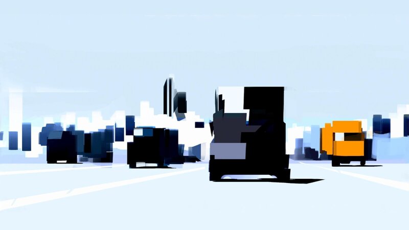 abstract cityscape with vehicles