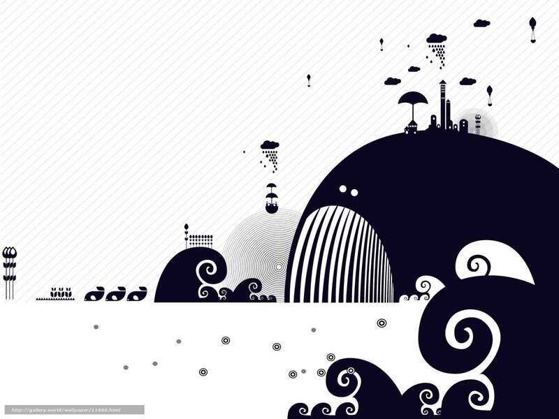 abstract cityscape with waves