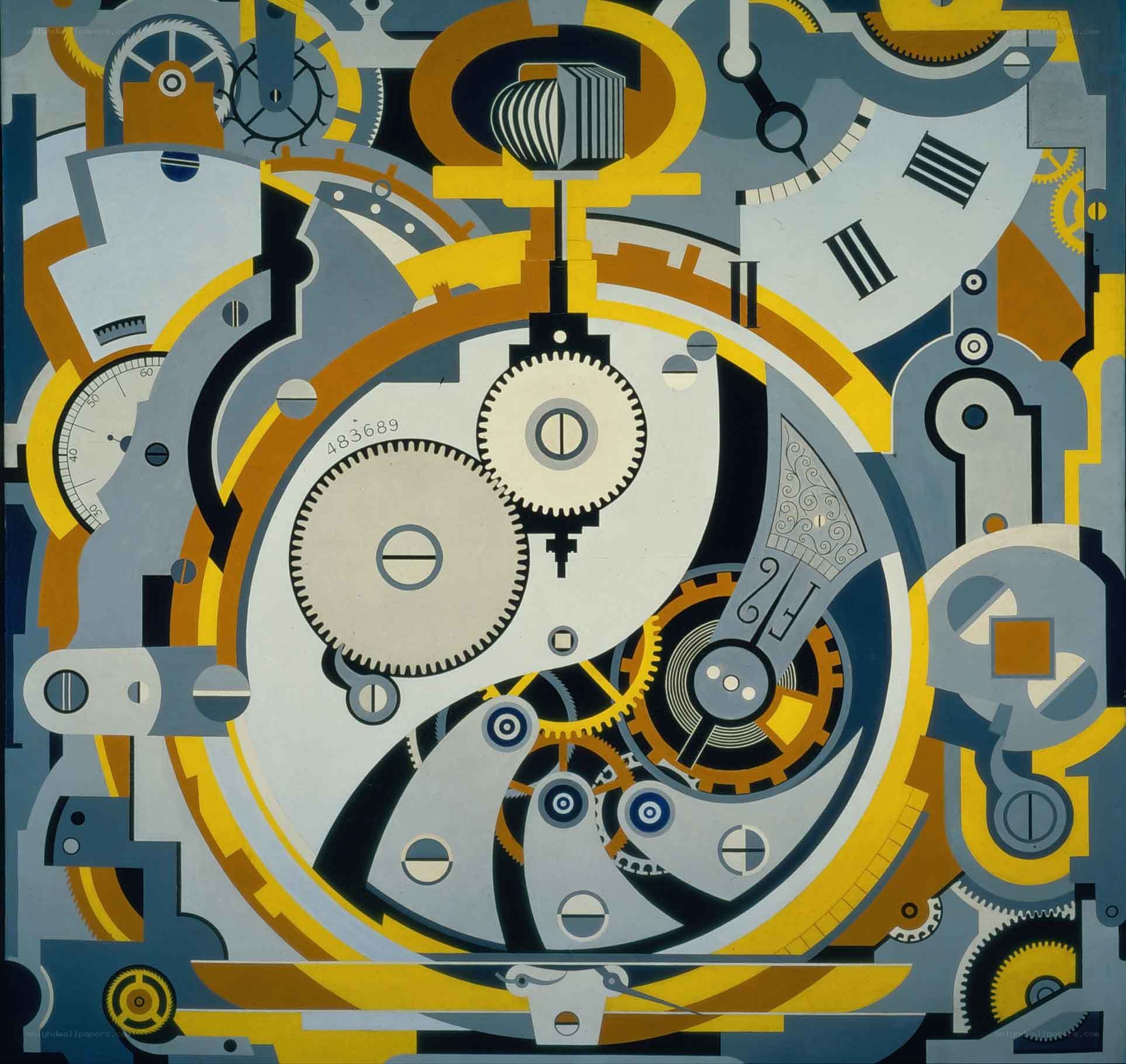 Abstract clock mechanism art