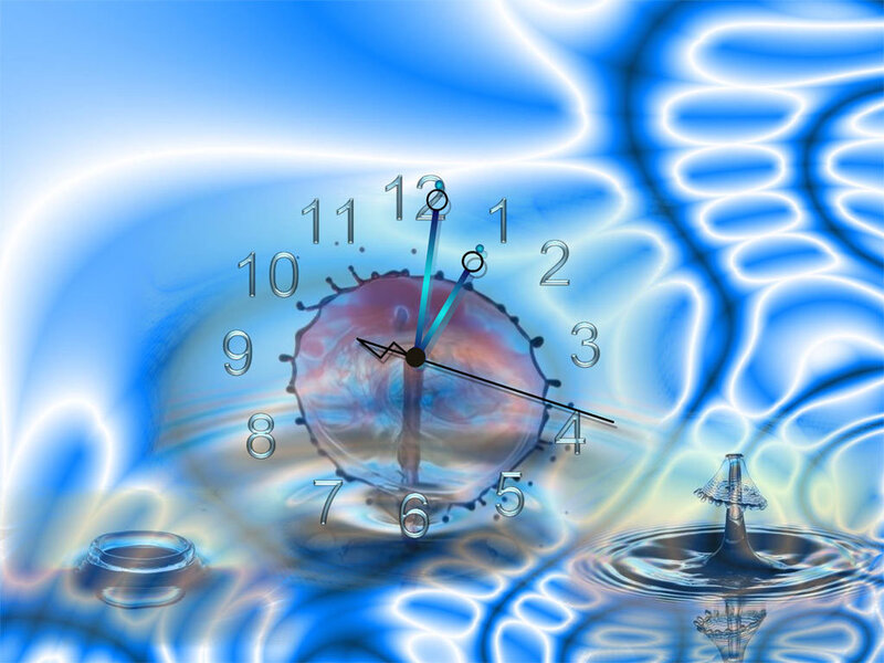 abstract clock with water droplets