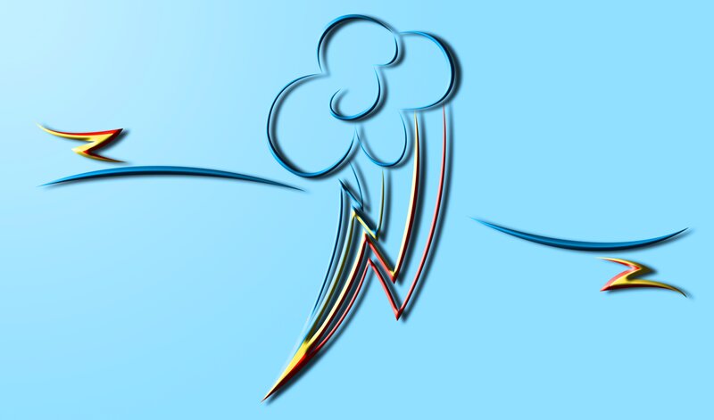 abstract cloud and lightning design