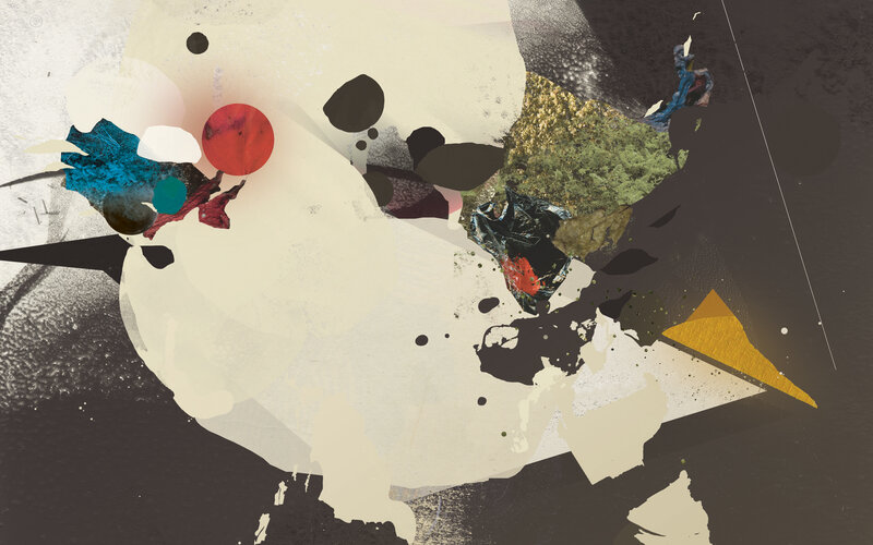 Abstract Collage Art — Beige, Chaotic