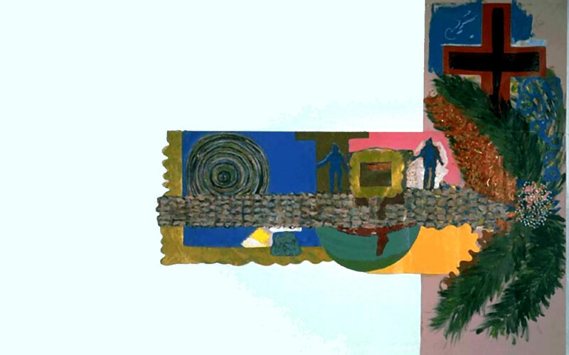 Abstract Collage Art — Blue