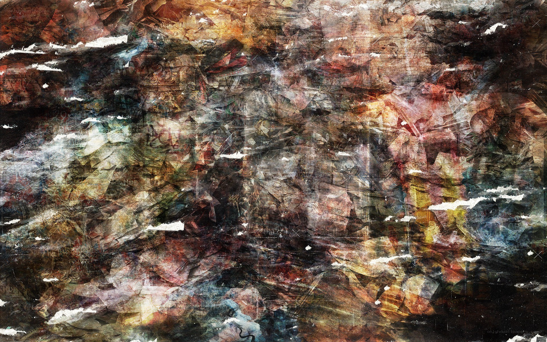 abstract collage of layered textures