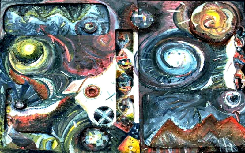 Abstract Collage Painting