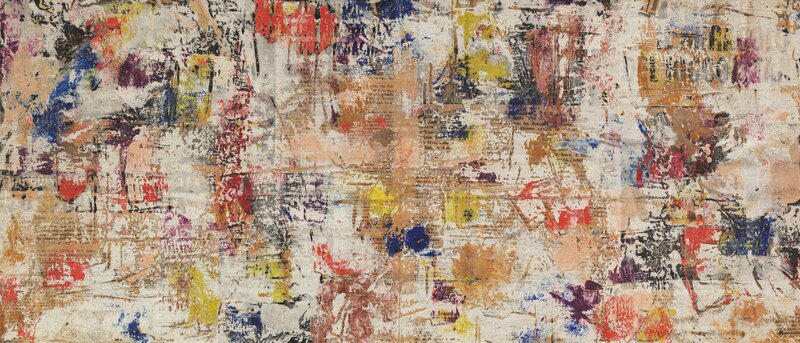 Abstract Collage Painting — White