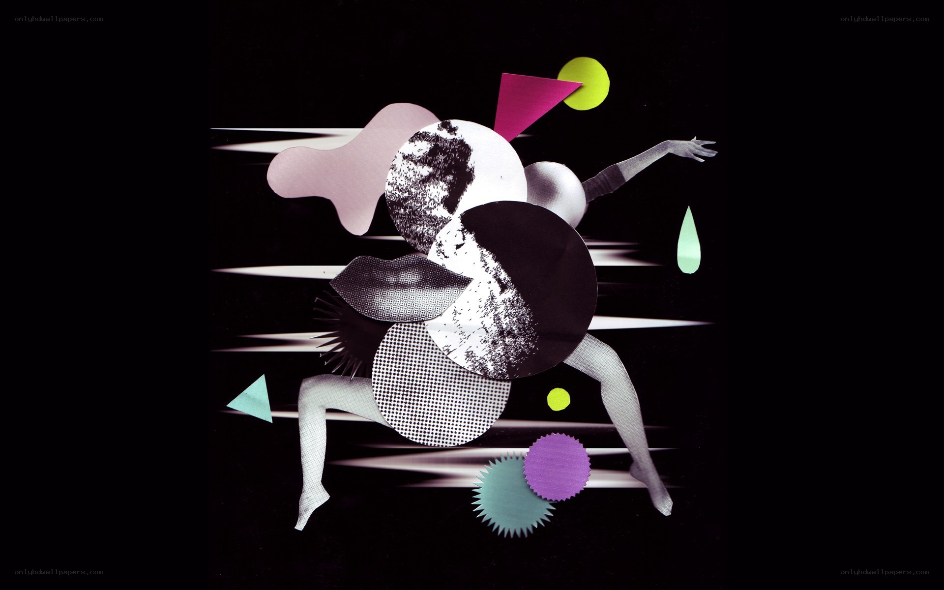 abstract collage with dancer