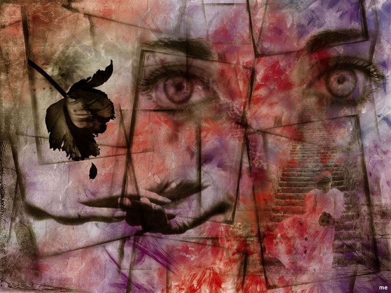 Abstract Collage with Eyes