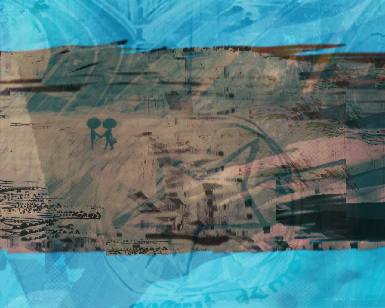 abstract collage with figures