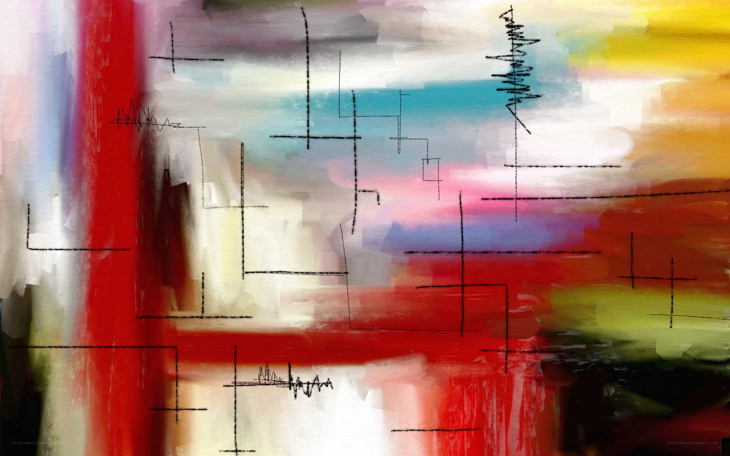 Abstract color and line art