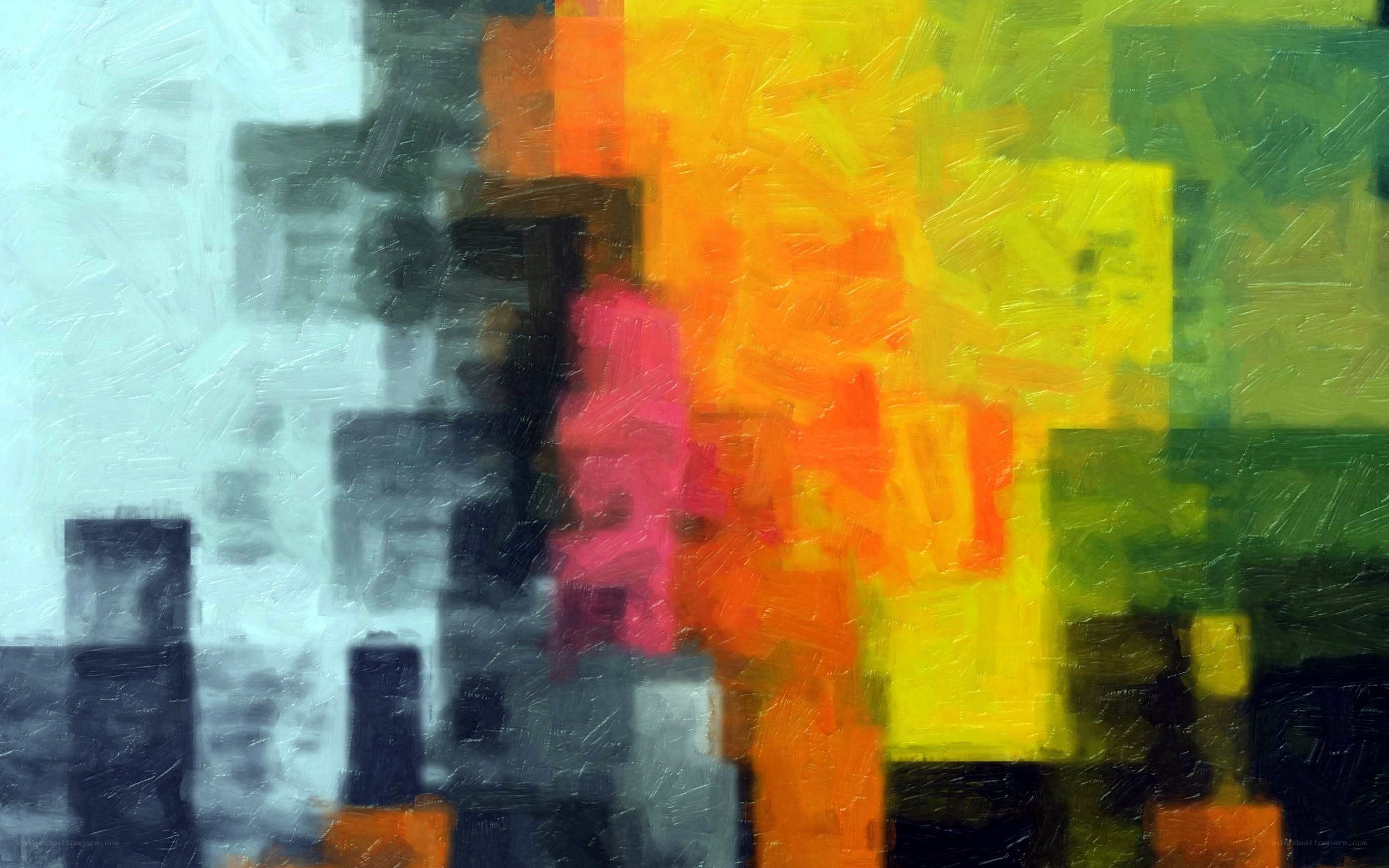 Abstract color block painting
