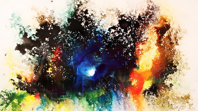 Abstract color explosion artwork
