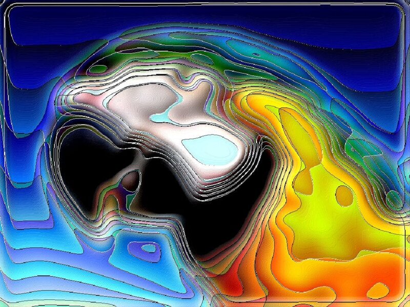 Abstract Color Swirl — Blue