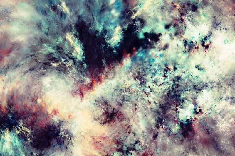 Abstract Color Swirls — Blue, Chaotic