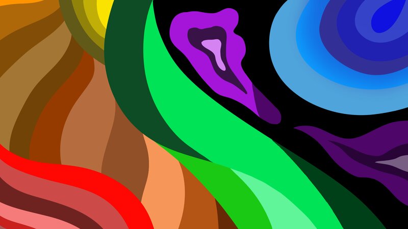 Abstract Color Swirls — Green, Vibrant