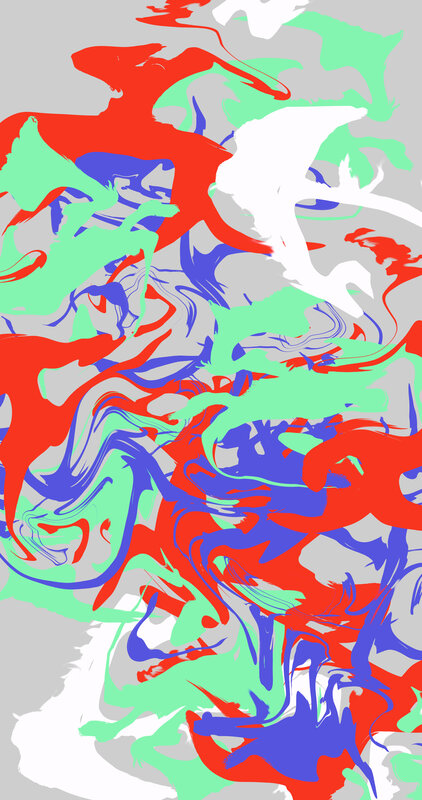 Abstract Color Swirls — Red, Chaotic, Blue