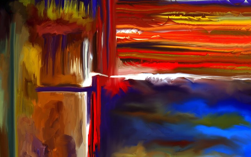 Abstract Color Swirls — Red, Dramatic