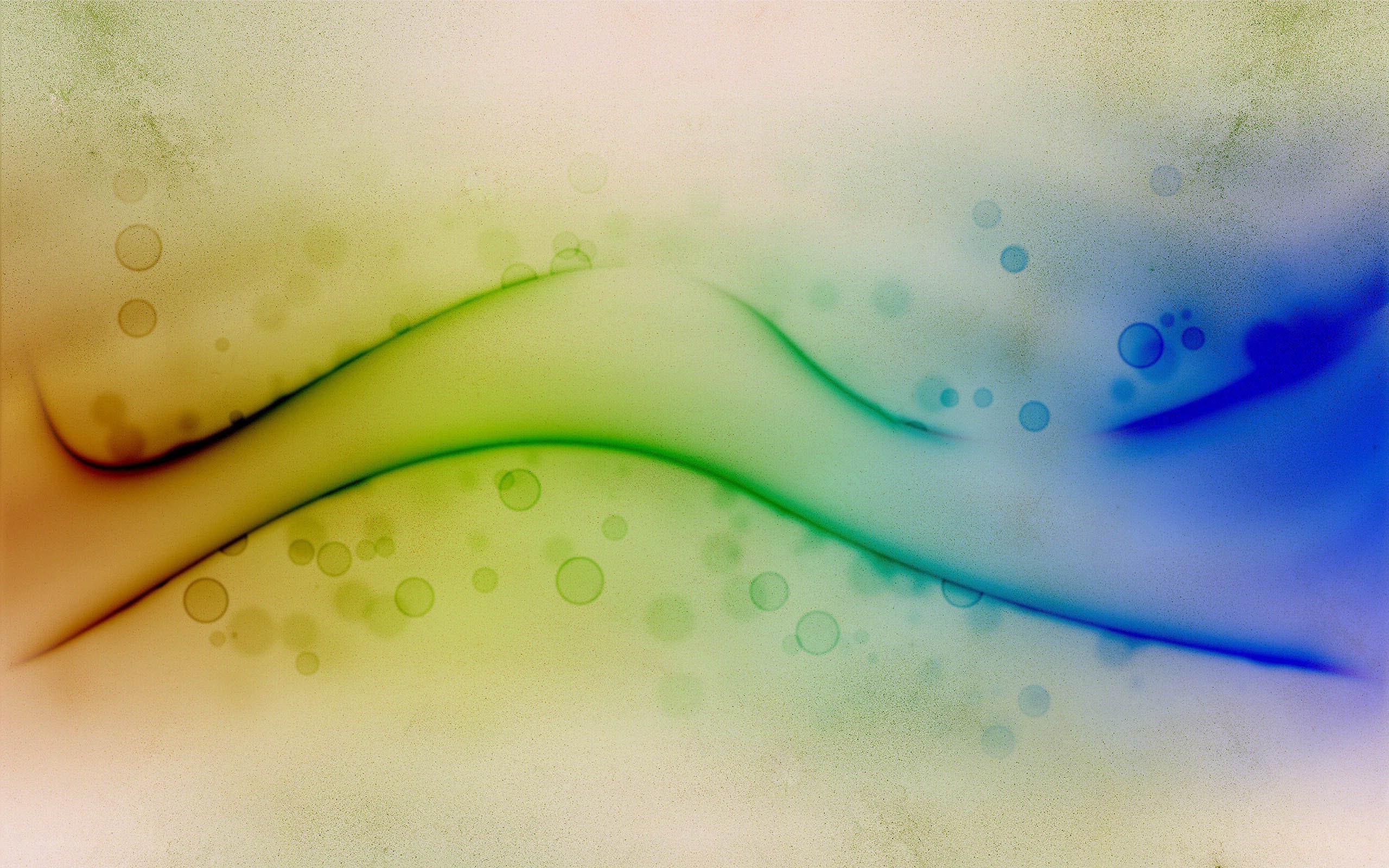 Abstract color wave with bubbles
