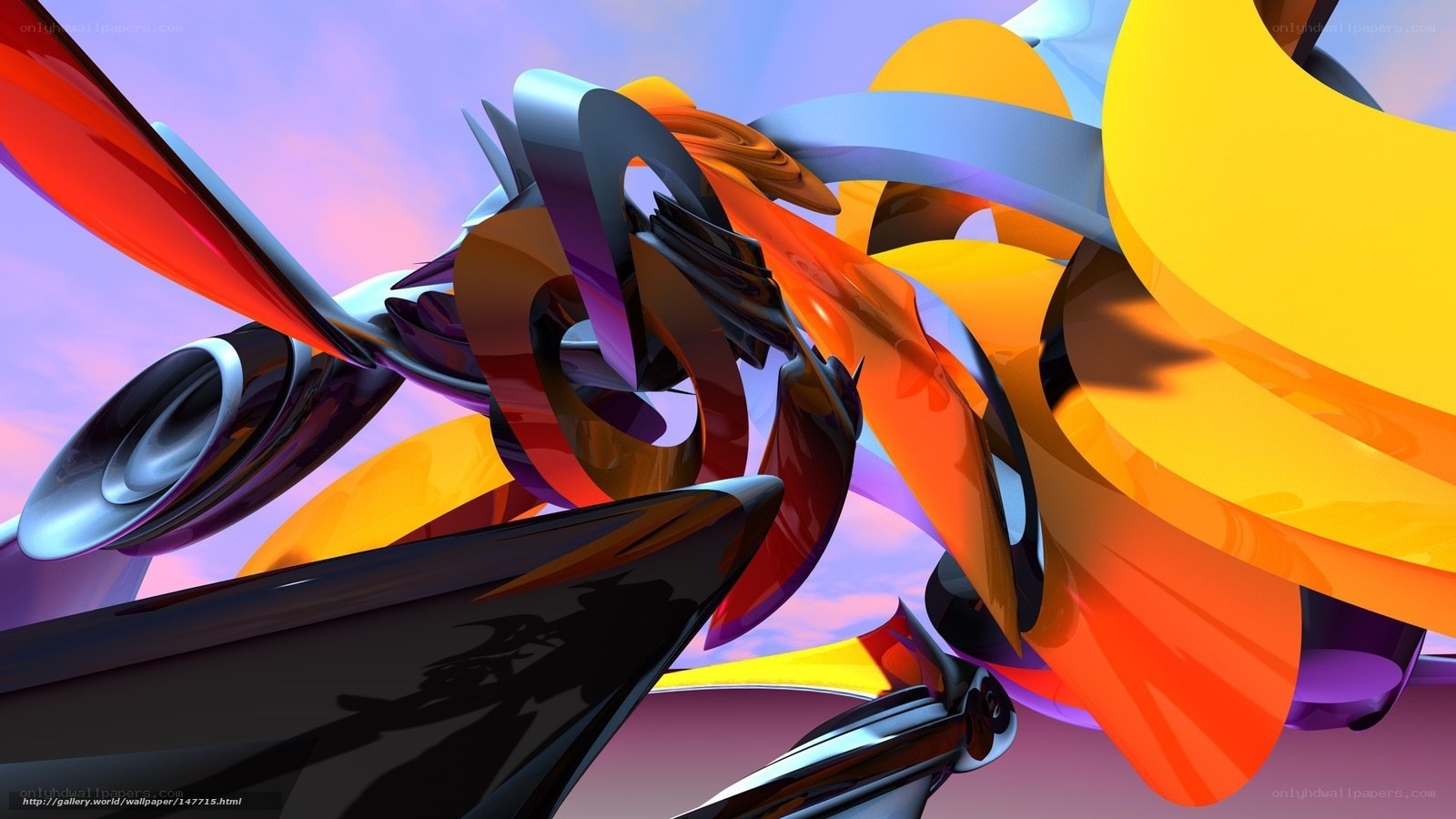Abstract colorful 3D shapes