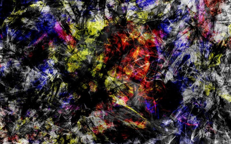 Abstract Colorful Brushstrokes — Black