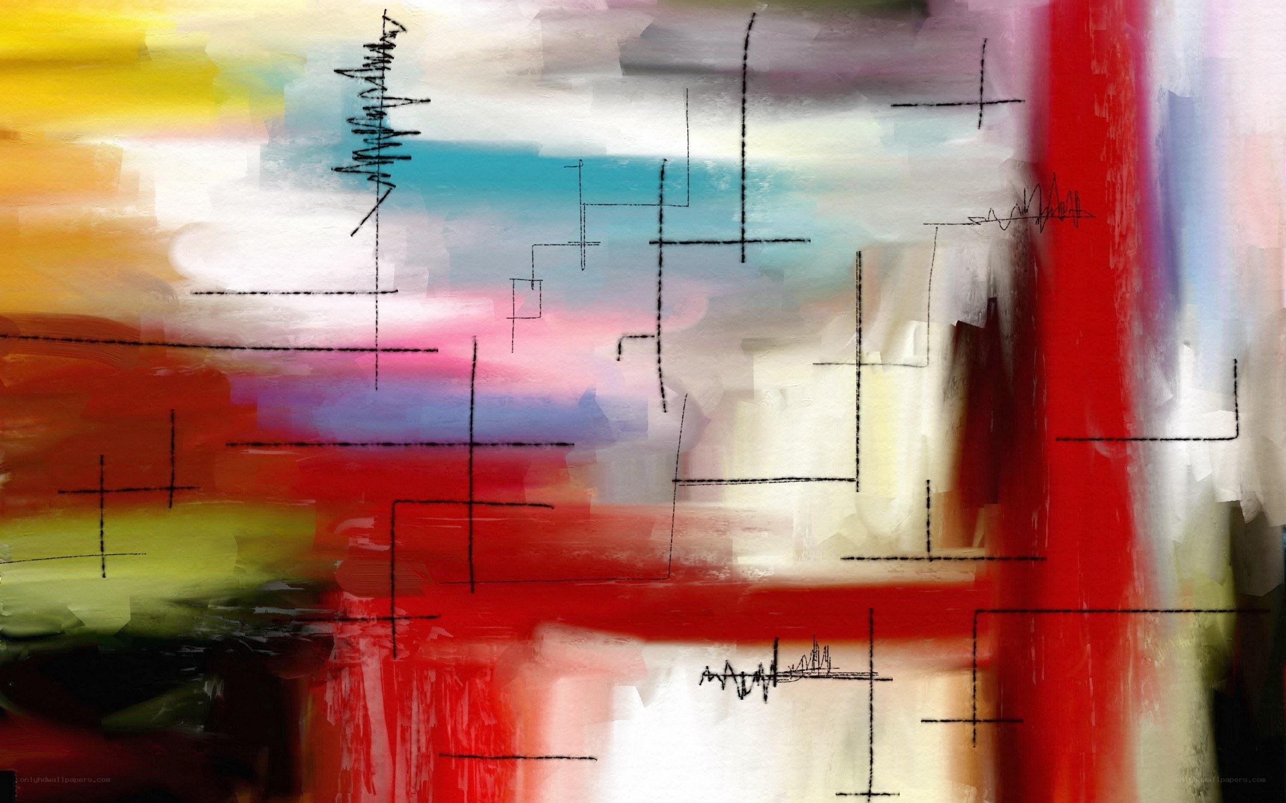 Abstract colorful brushstrokes
