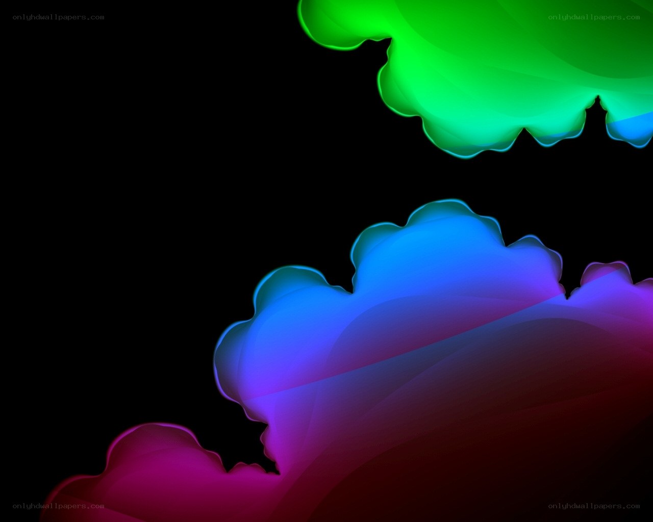 Abstract colorful cloud shapes