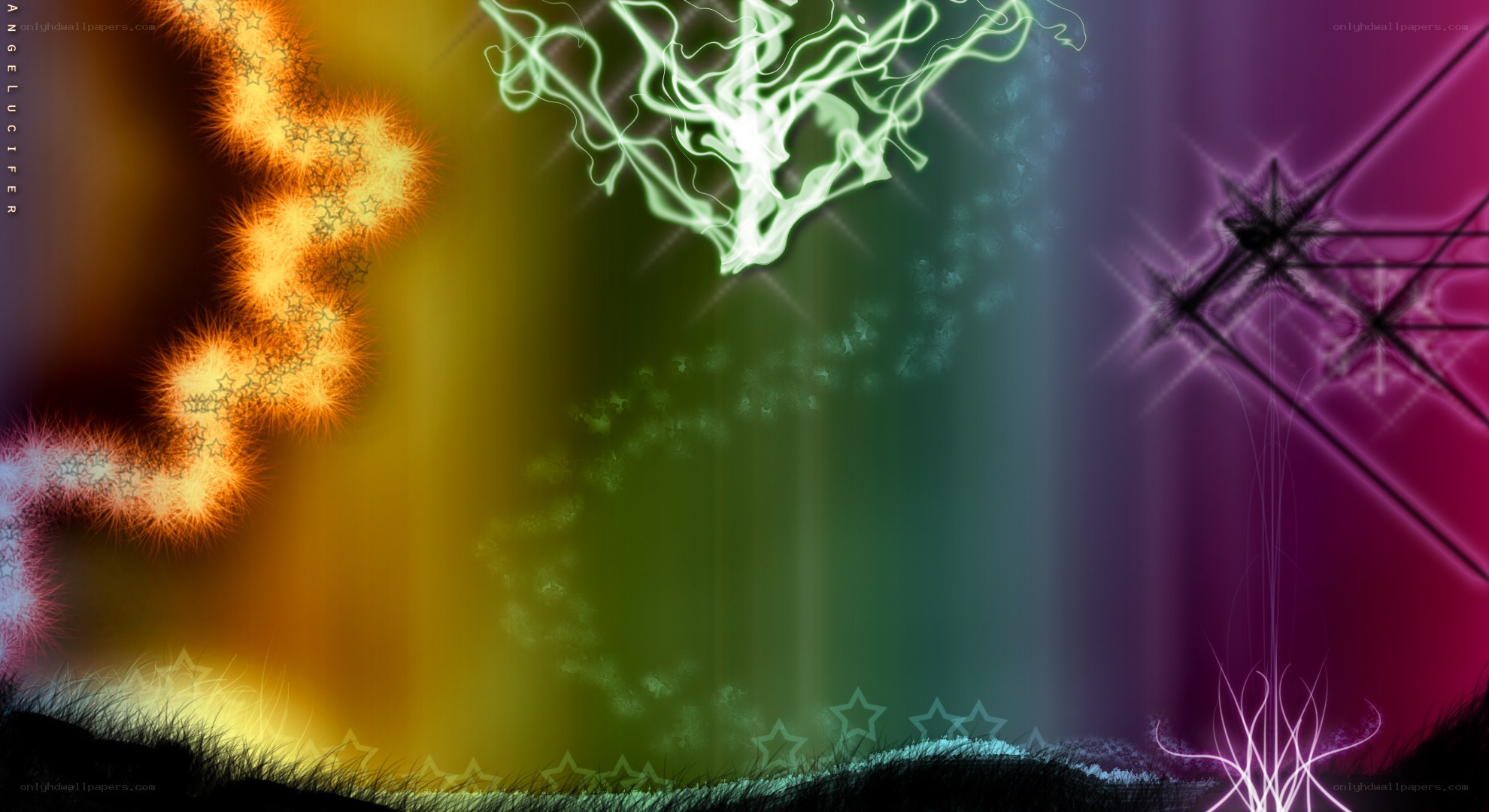 Abstract colorful energy waves