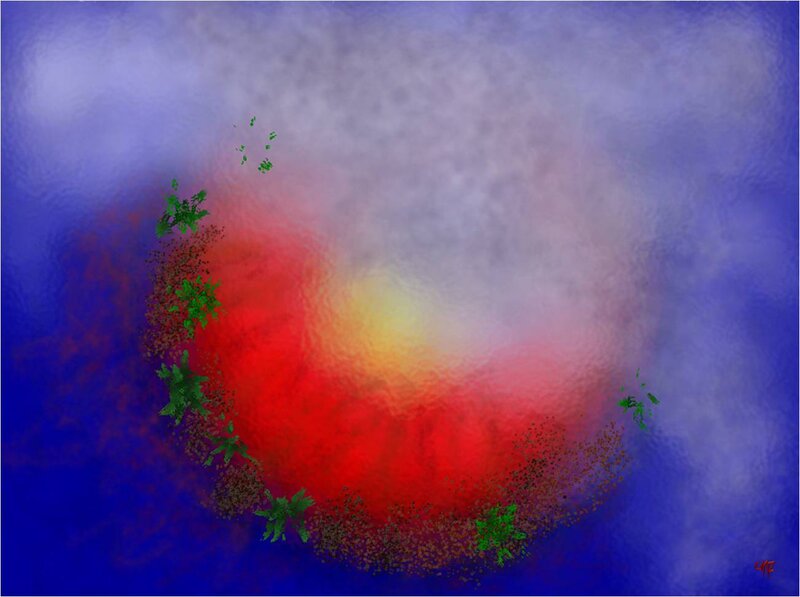 Abstract Colorful Explosion — Red
