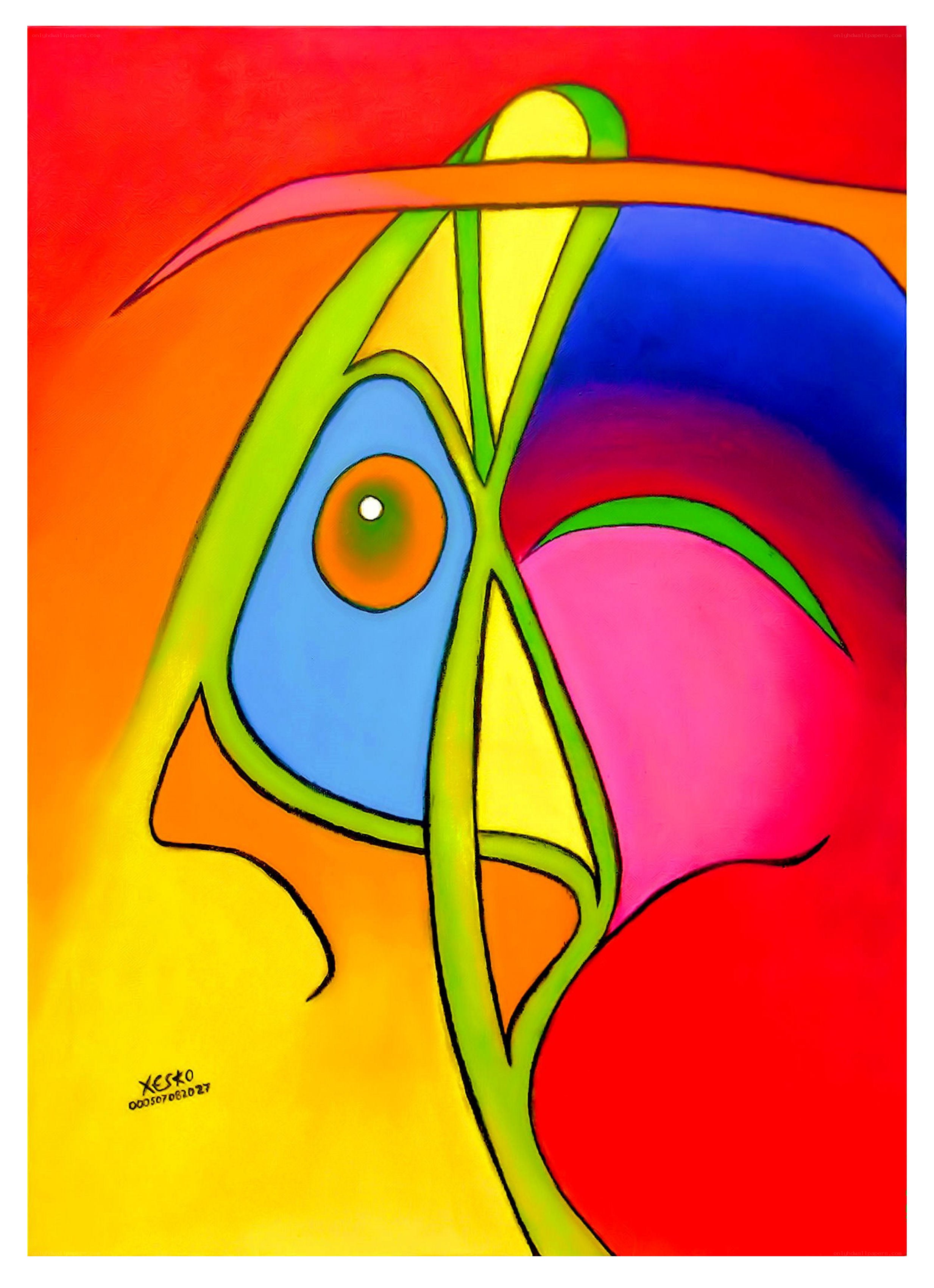 Abstract colorful face art