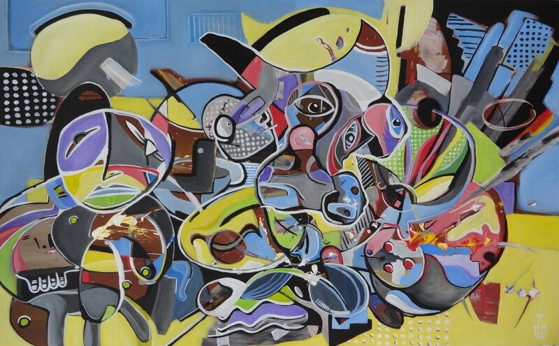 Abstract Colorful Figures — Yellow