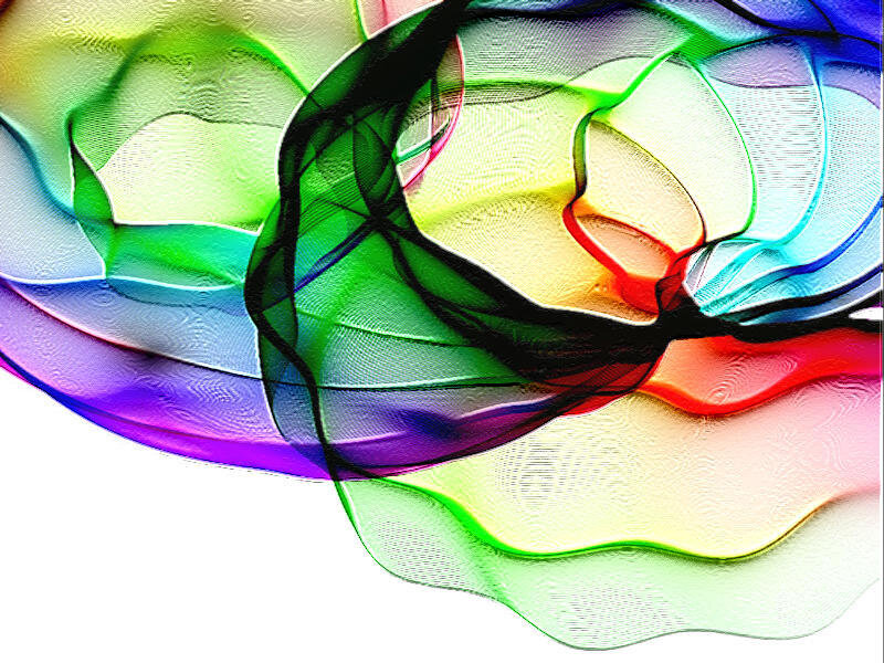 Abstract colorful flowing shapes