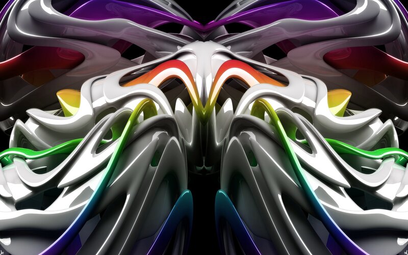 Abstract colorful fluid sculpture
