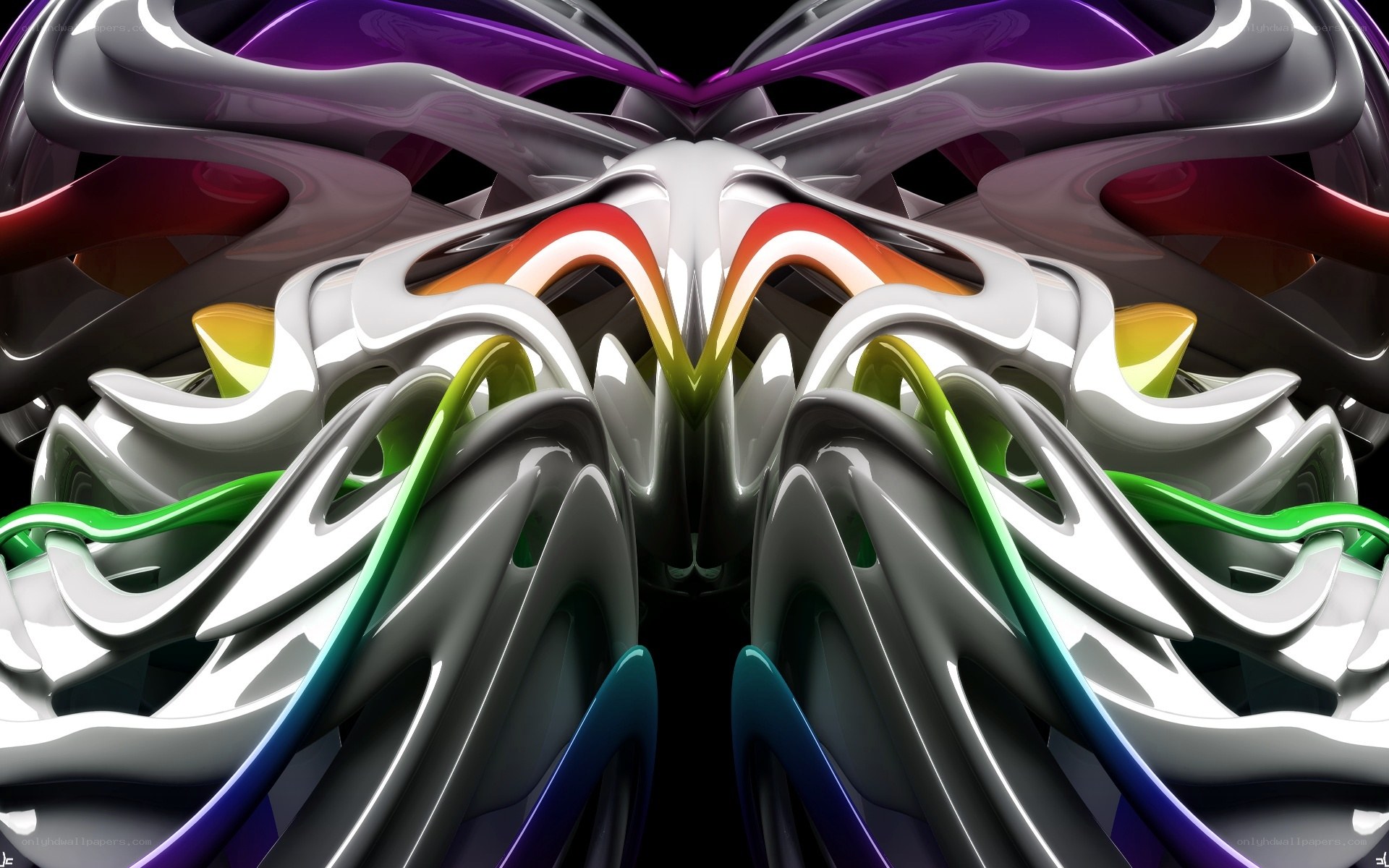 Abstract colorful fluid sculpture