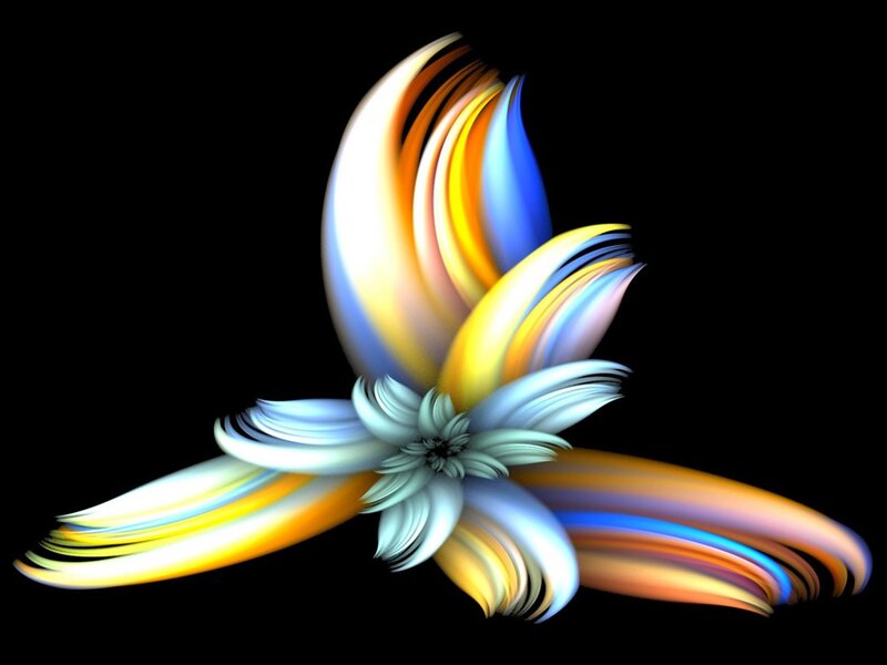 Abstract colorful fractal flower
