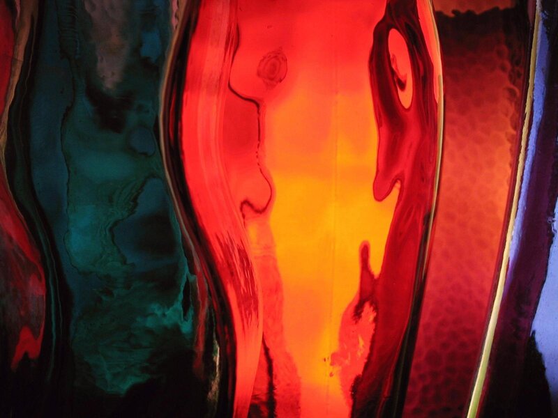 Abstract colorful glass art