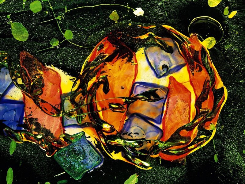 Abstract colorful glass sculpture